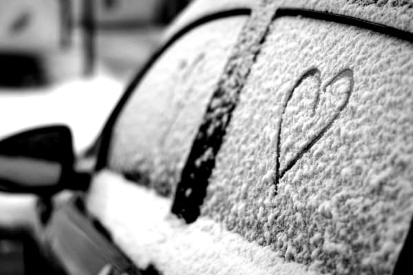 window with snow on it