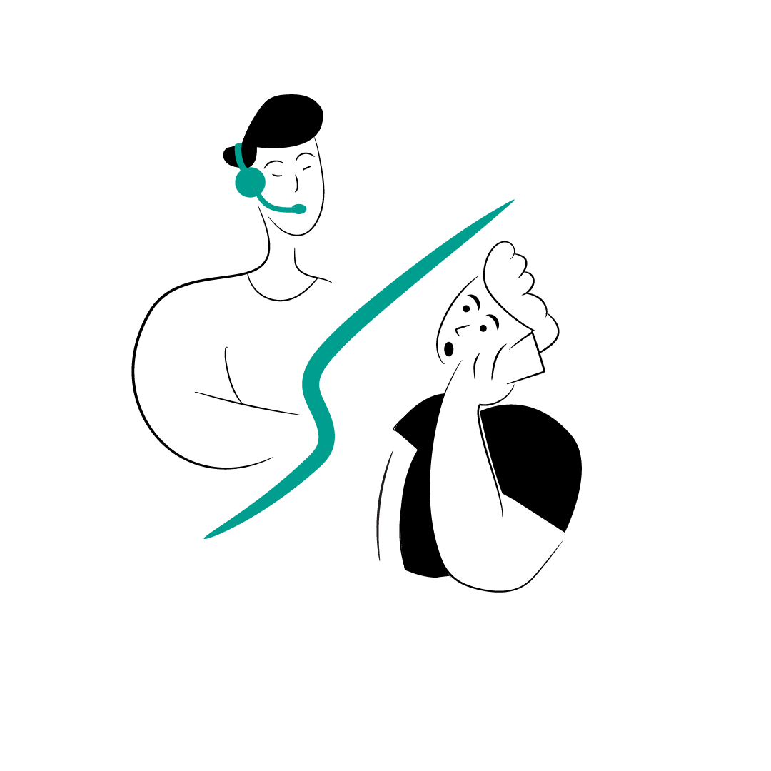 A cartoon of a ZenAuto representative talking on the phone with a customer